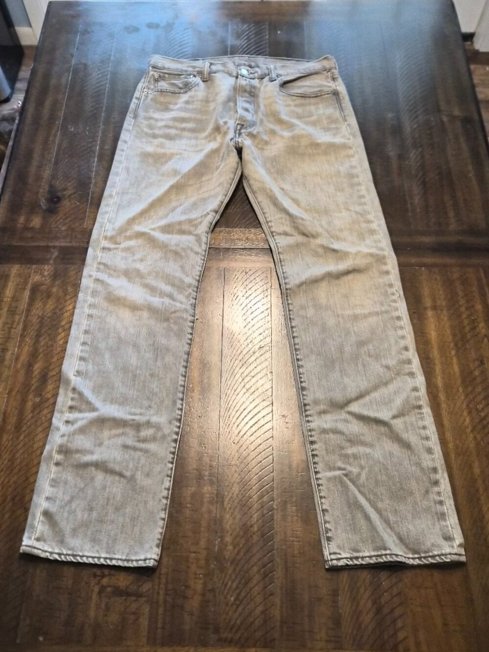 Levi's 501 Jeans Mens 34x34 Gray Button Fly Original Fit Straight Leg Denim G843
